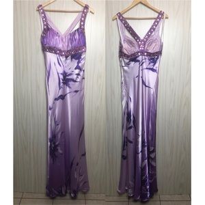 Aspeed Beaded Lavender Purple Evening Gown Dress